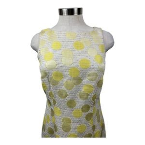 Ann Taylor cream shift dress with yellow dots SIZE 2